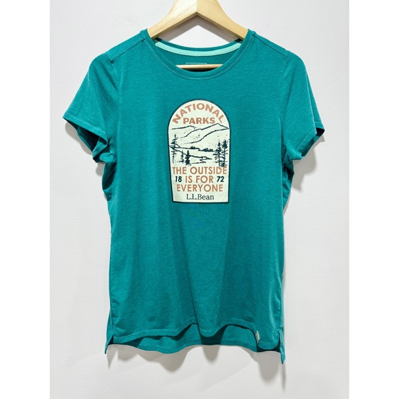 L.L. Bean Tops - LL Bean National Parks Graphic Tee Teal Green Womens Medium Short Sleeve T-Shirt